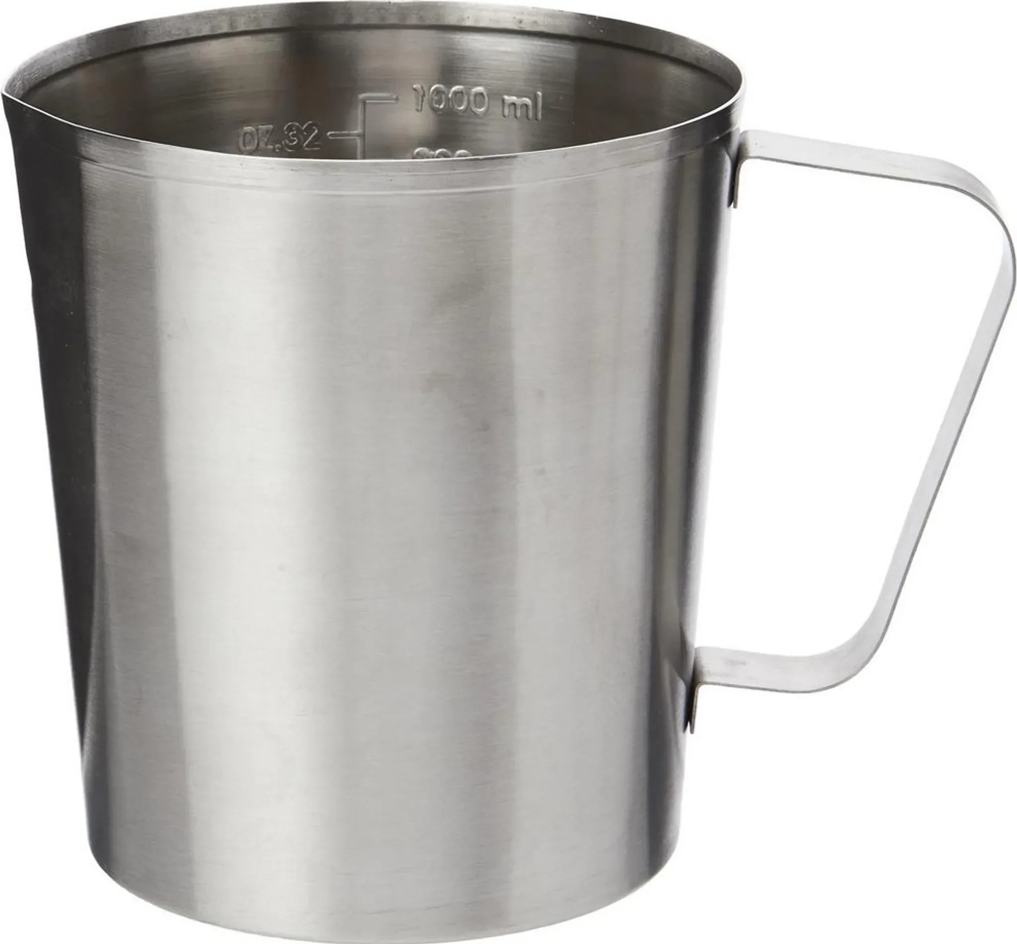 Messbecher aus Edelstahl – 1 L mit Griff & Ausguss